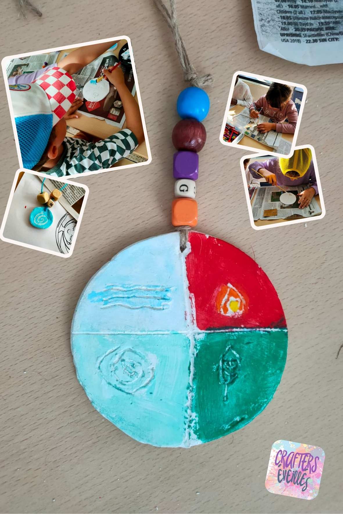 création de notre amulette des Gardiens des éléments