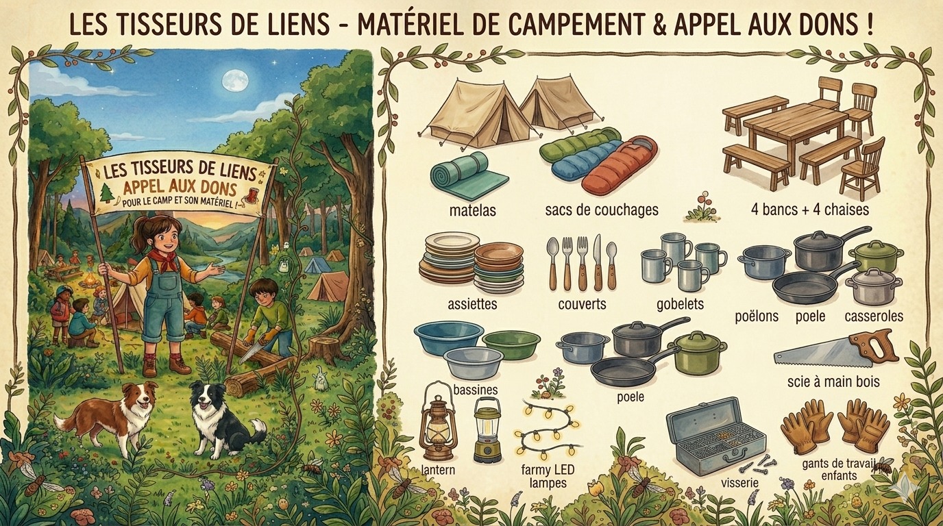 Kiff&Sens recherche matériel pour camp 